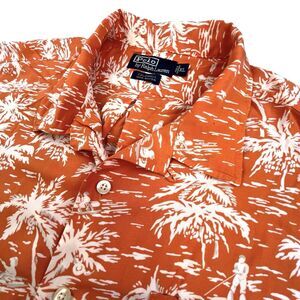 Vintage Polo Ralph Lauren Hawaiian Shirt Mens XL Caldwell Floral Loop Collar
